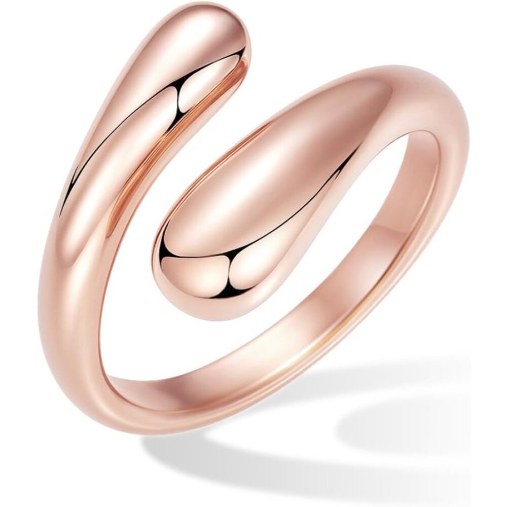 Non Tarnish Gold Chunky Rings For Women, Gold Statement Dome Rings Stacking Silv